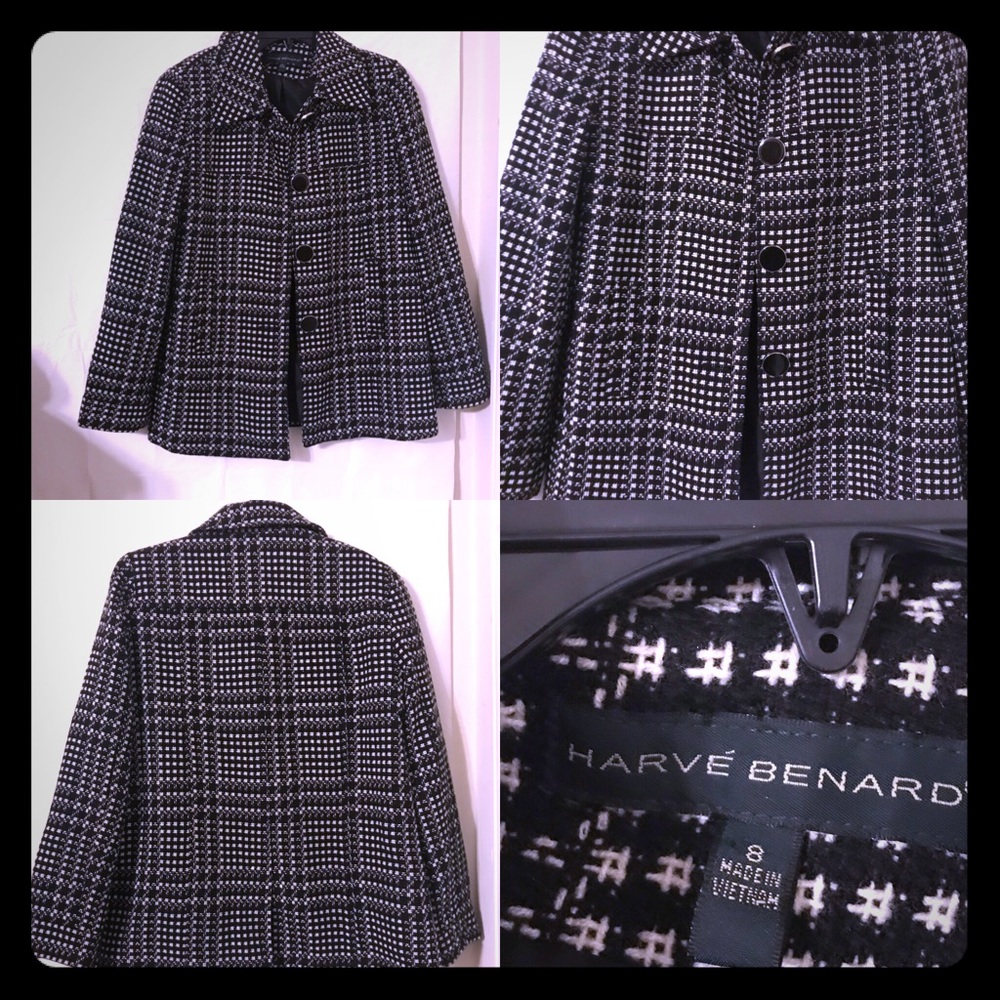 Harve Benard Blazer, Black & White check, Size 8